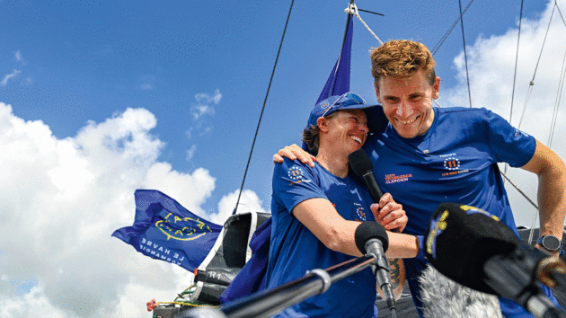 Francesca Clapcich and Will Harris surprised many by bringing the IMOCA 11th Hour Racing home in second place