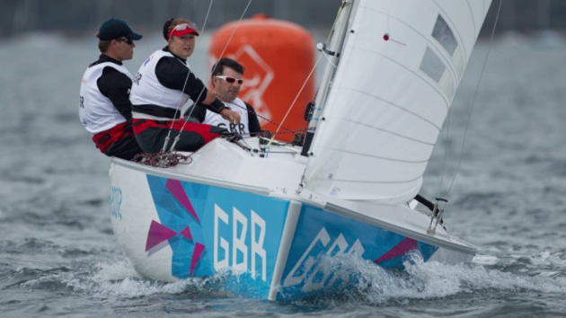 Para sailors in a paralympic boat